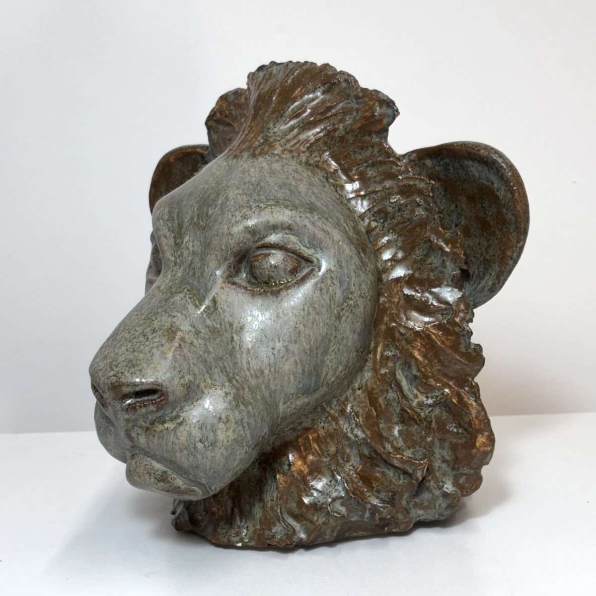 Expressive Animal Clay Sculpture By Ej Mack, 8 X 8, Rex, Original Artwork