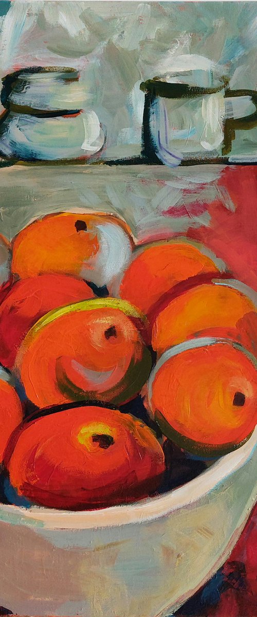 Still life with tangerines by Angelina Doseva