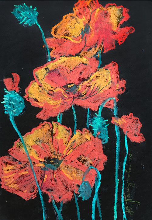 Red poppies by Yuliia Pastukhova
