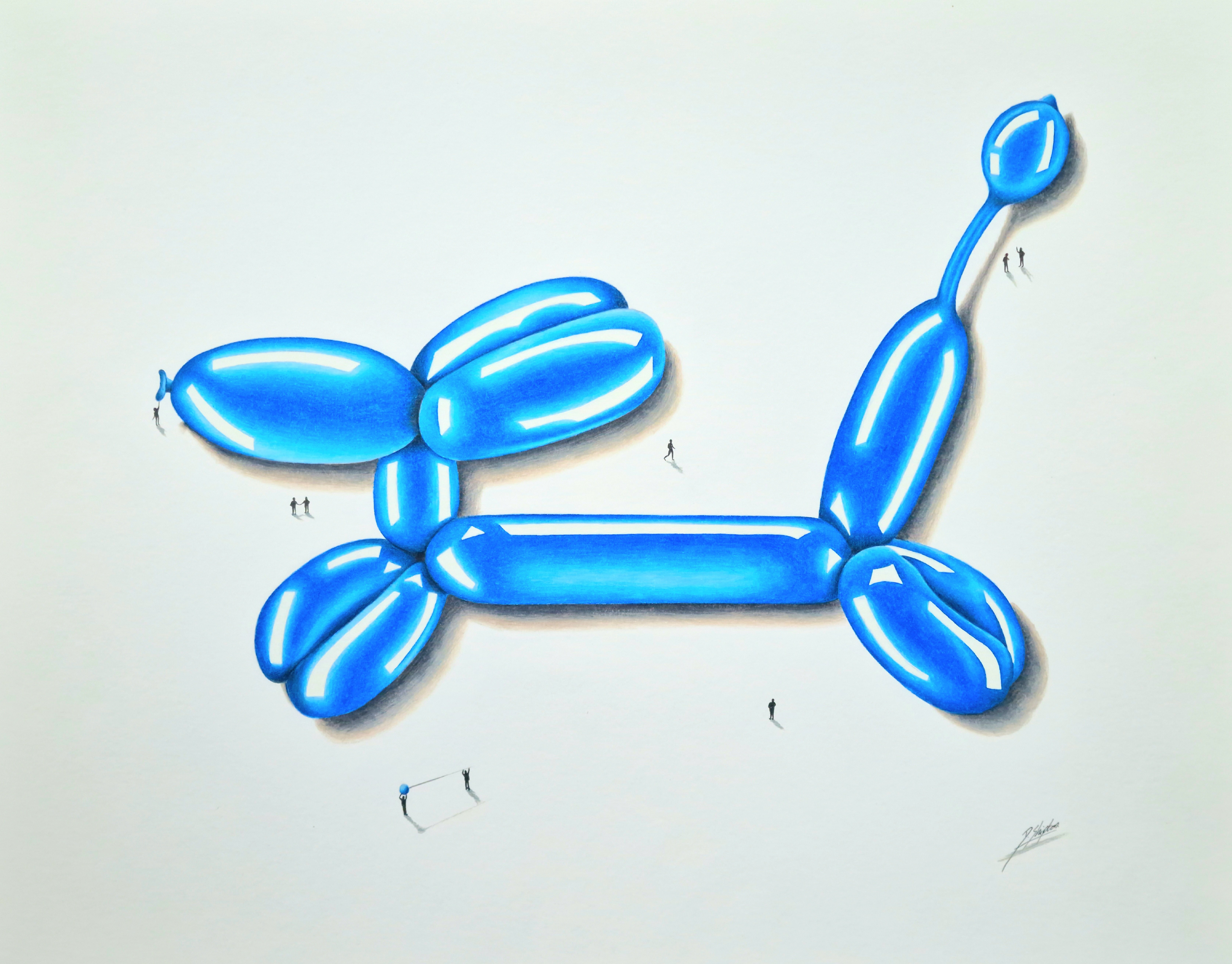 Urban And Pop Still Life Pencil Drawing By Daniel Shipton, 20 X 16, Popping Jeff Blue, Original Artwork