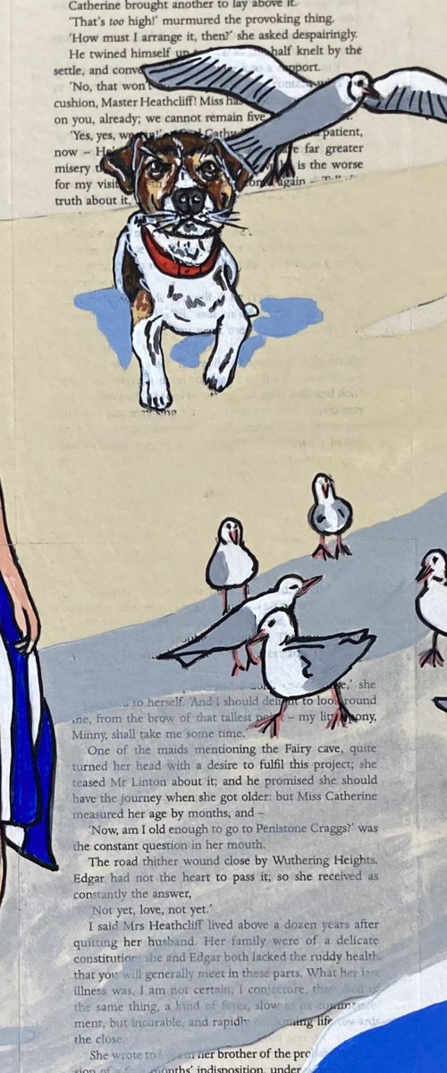 Dog Days Bird Watching 30cm x 30cm by DEBORAH LANG