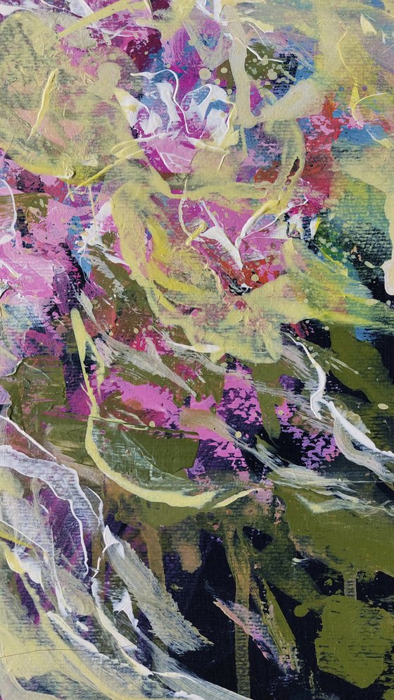 Abstract Floral Triptych on Paper