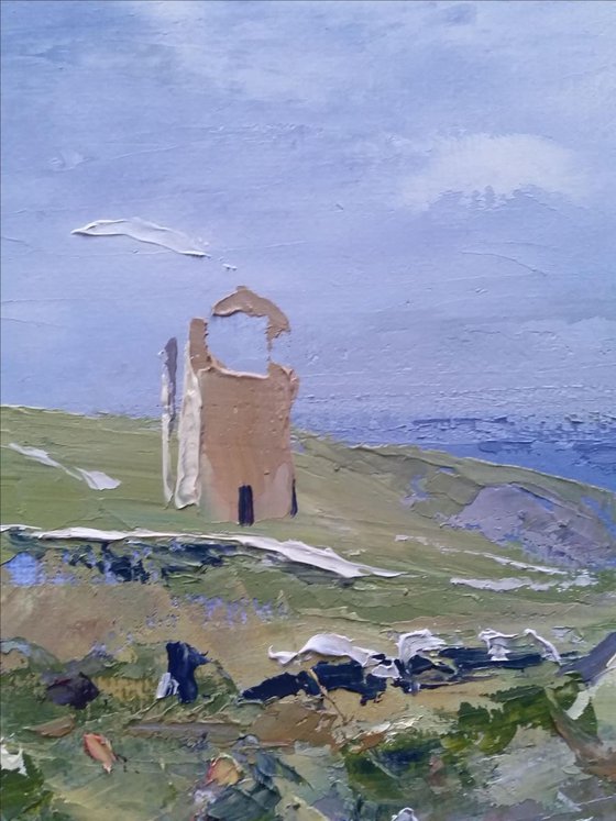 Original 'Cornish Tin Mine' 12x9" - Oil on canvas