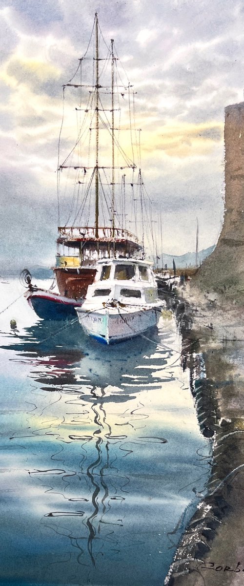 Old port of Girne by Eugenia Gorbacheva