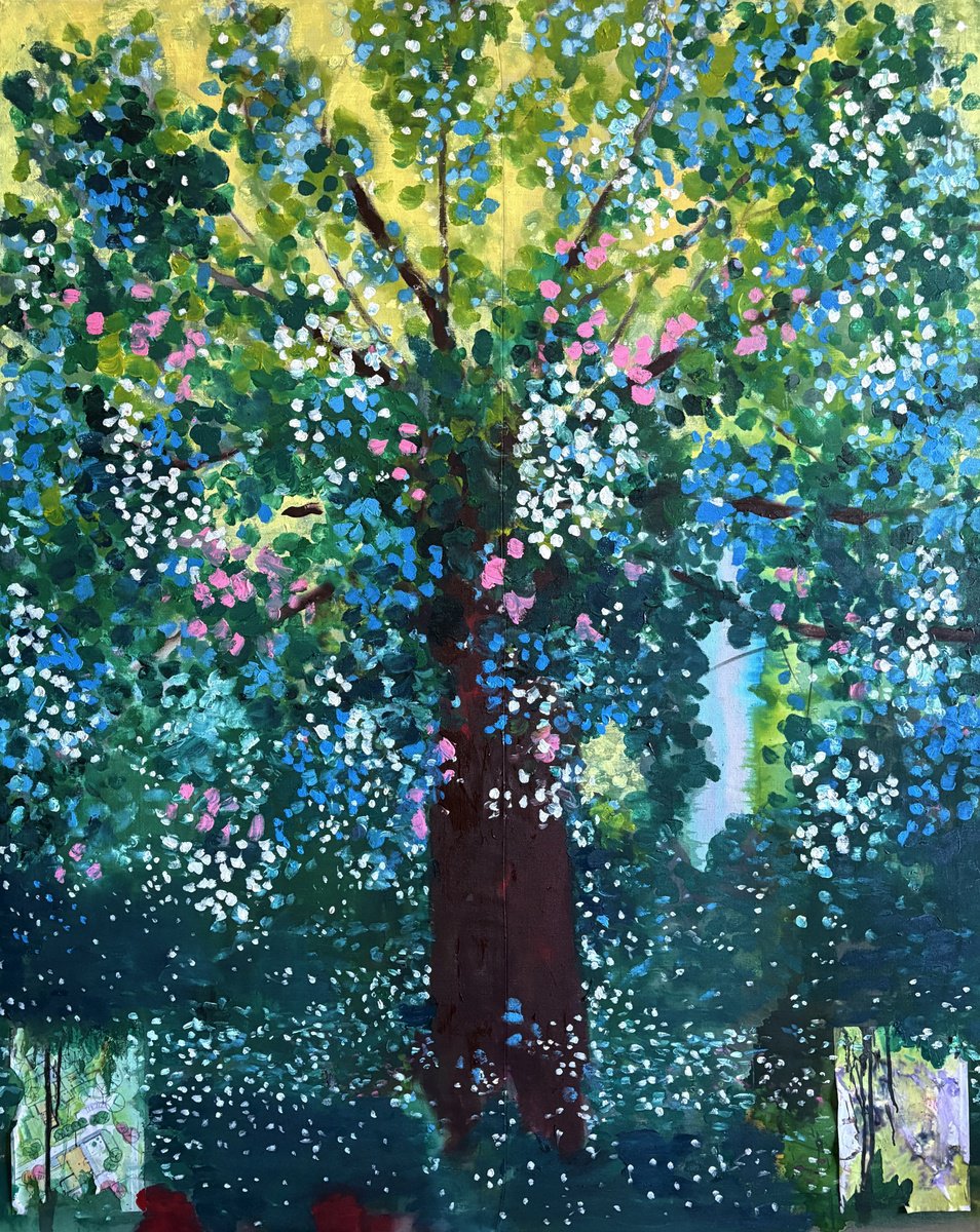 Blossoming Spring Tree By Gela Mikava, 63 X 79, Artwork For Sale On Artfinder