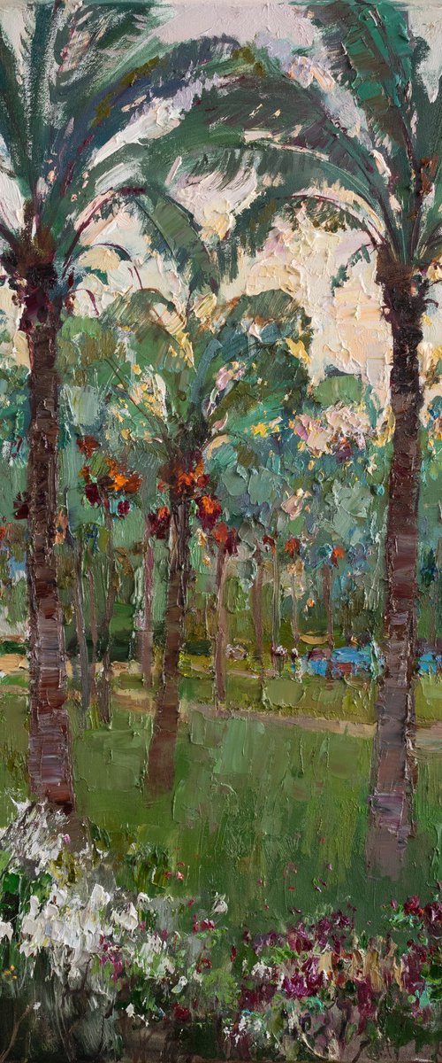 Palm trees at sunset by Anastasiia Valiulina