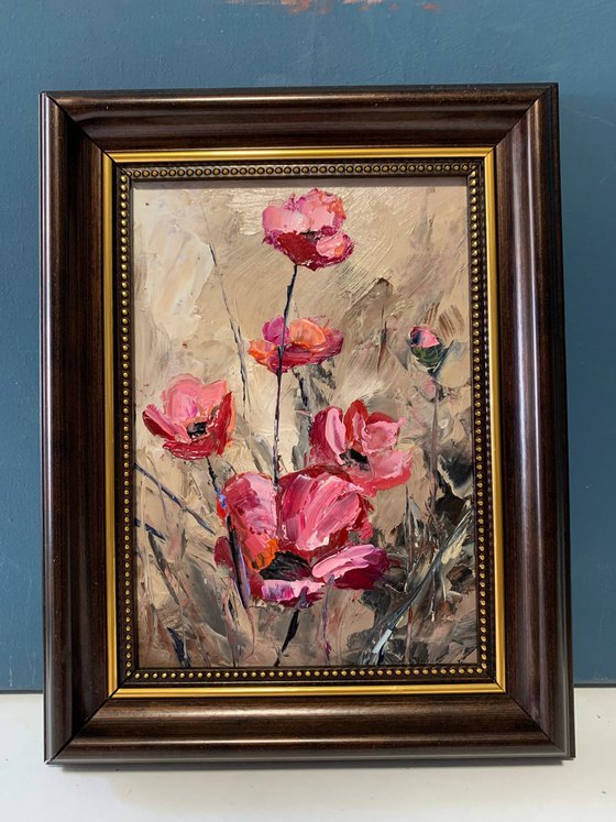 Poppies Pink Flowers.