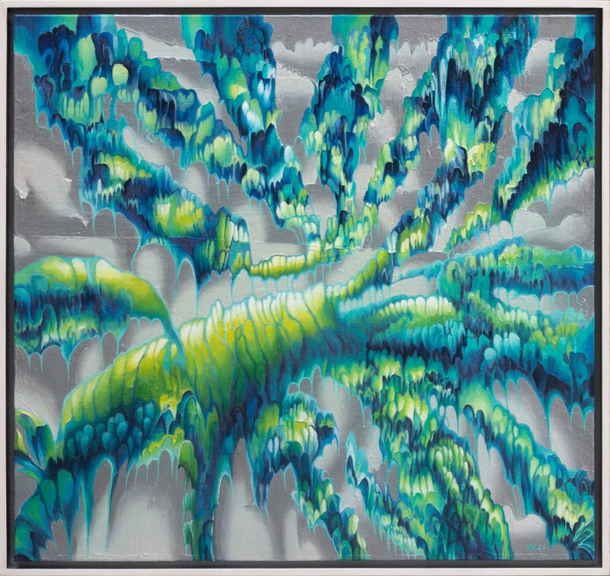 Abstract Oil Painting By Oleksii Vylusk, 35 X 33", Partition, Original Artwork