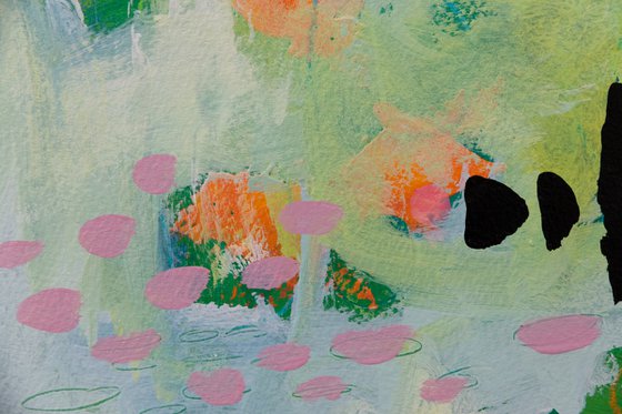 Les petits secrets - Original abstract painting on paper - One of a kind