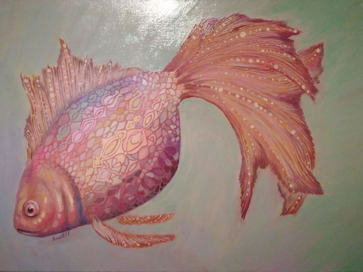 Pink fish by Olga Zelinska