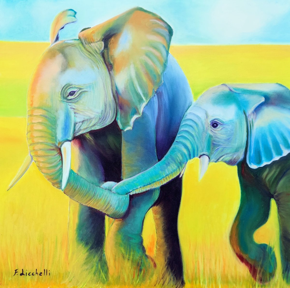 Walking elephants by Francesca Licchelli