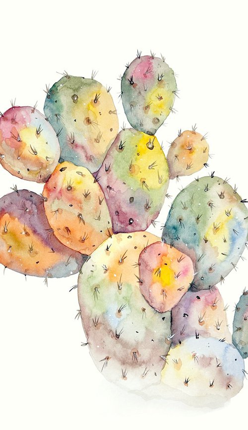 Watercolor Cactus 5 by Irina Anis