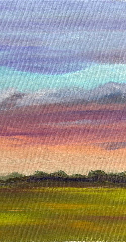 Sunset before storm. Plein air by Dmitry Fedorov