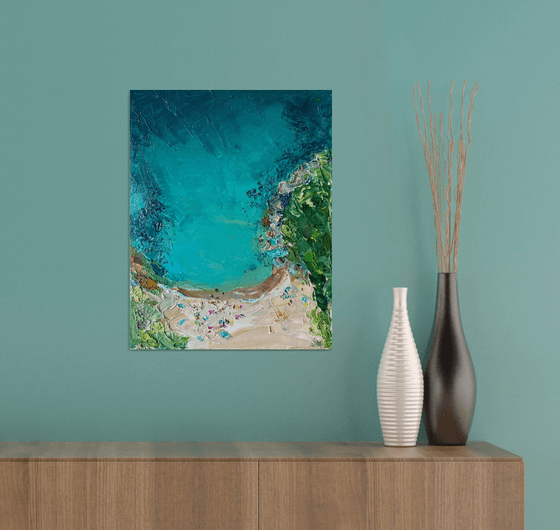 Turquoise Ocean Oil Painting