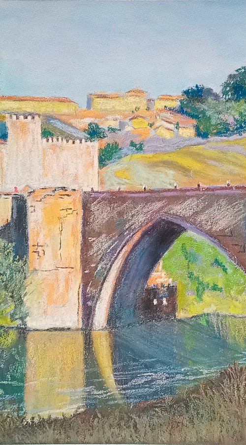 Sunlit Toledo's Town Bridge by Liubov Samoilova