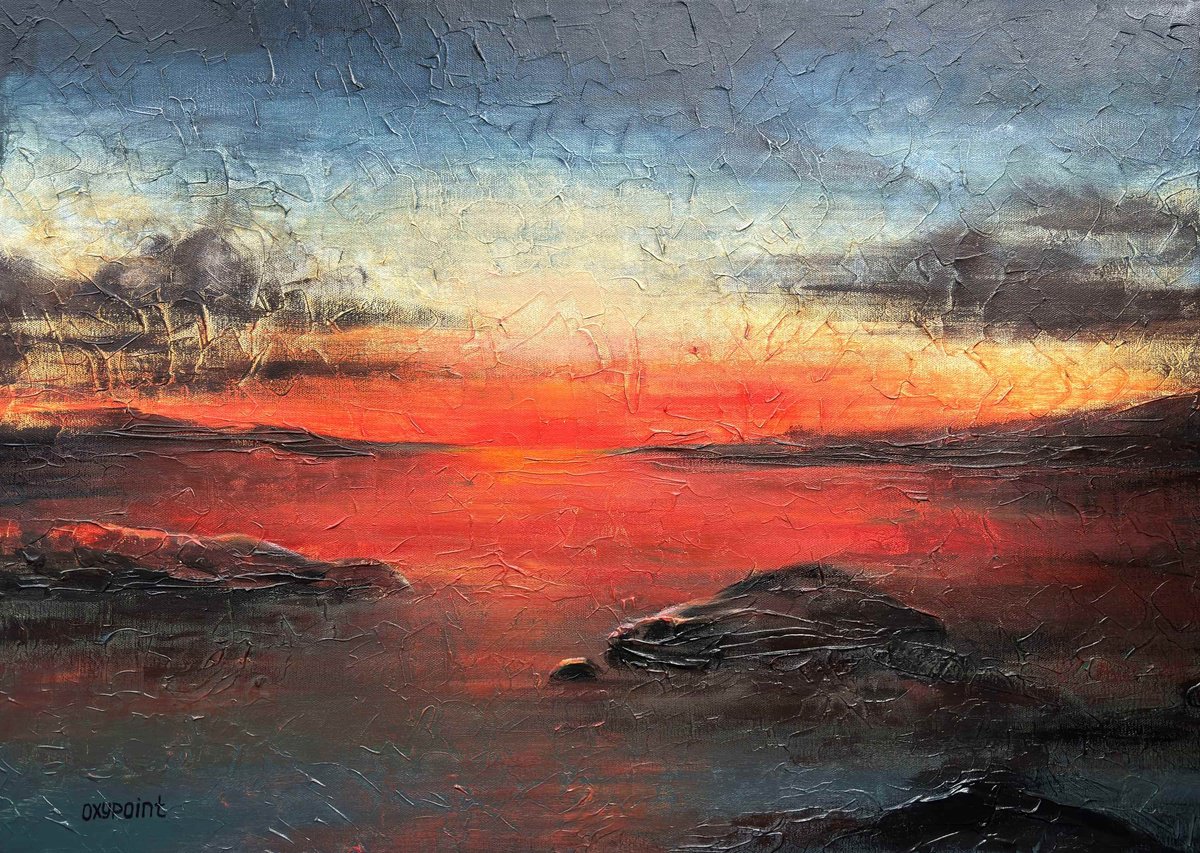 Red Horizon By Oxypoint, 28 X 20, Artwork For Sale On Artfinder