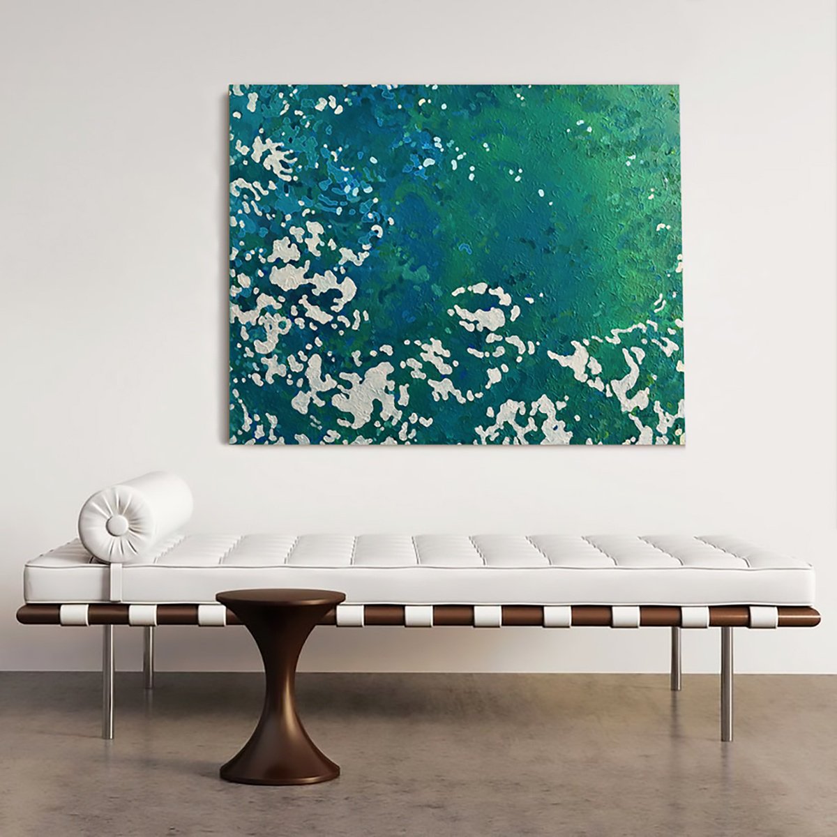 Organic Abstract Painting By Margaret Juul, 48 X 36", Over The Edge, Original Artwork