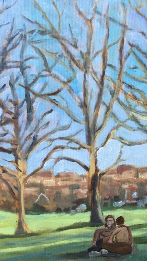 Spring in Dane park, Margate. An original oil painting by Julian Lovegrove Art