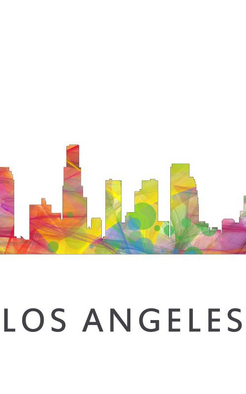 Los Angeles California Skyline WB1 by Marlene Watson