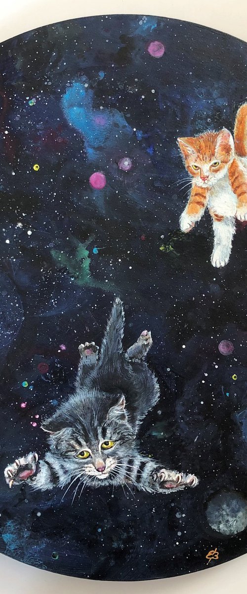 Kittens in space by Lena Smirnova