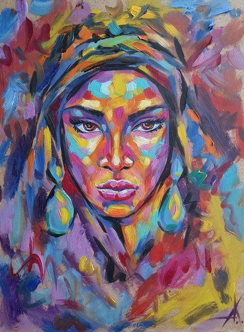 Will - portrait, oil painting, oil painting people, woman portrait, woman, woman face, face oil painting by Anastasia Kozorez