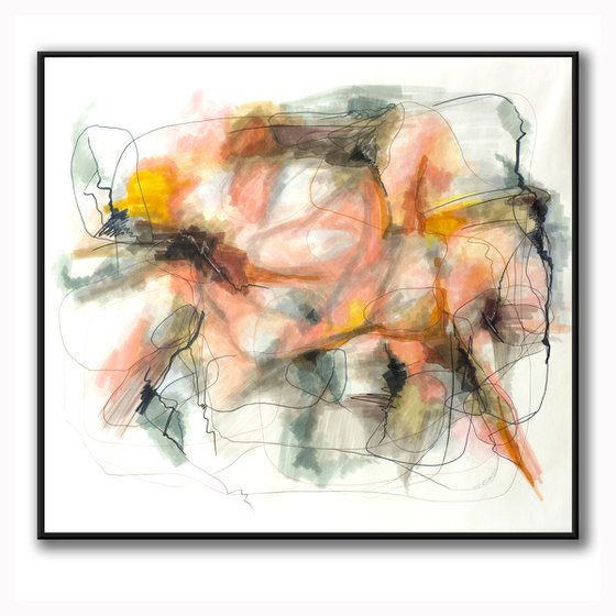 Light, grey and peach abstraction Color Dance