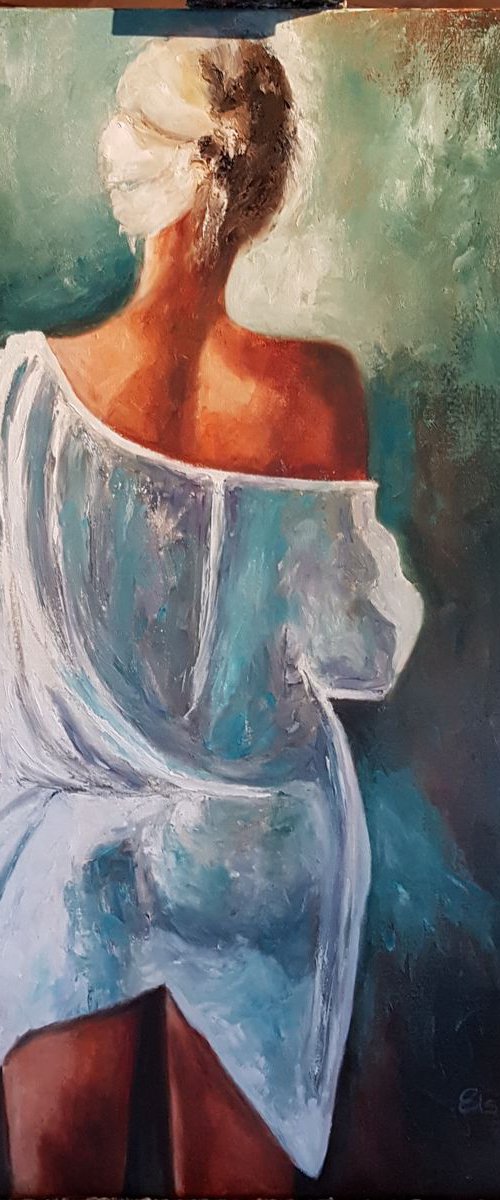 Girl in white dress by Els Driesen