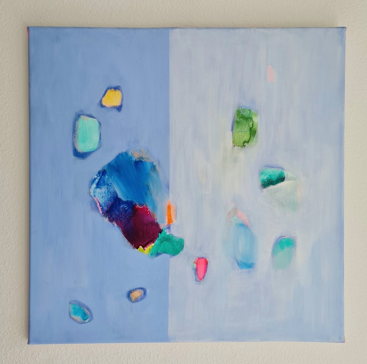 Organic Abstract Acrylic Painting By Wioletta Gancarz, 24 X 24", One, Original Artwork