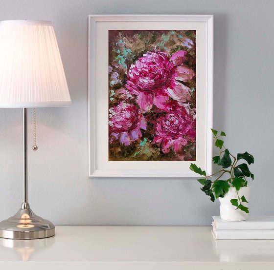 Peonies Flowers Painting