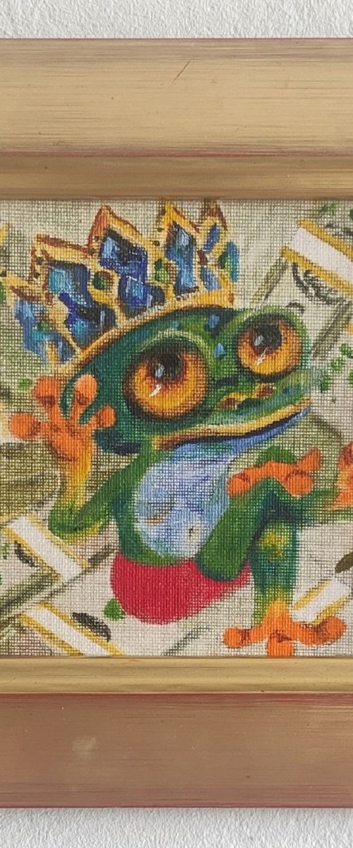 Original Froggy in Gold by VedrinaArt