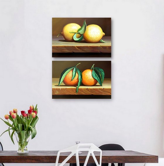 diptych. TWO LEMONS