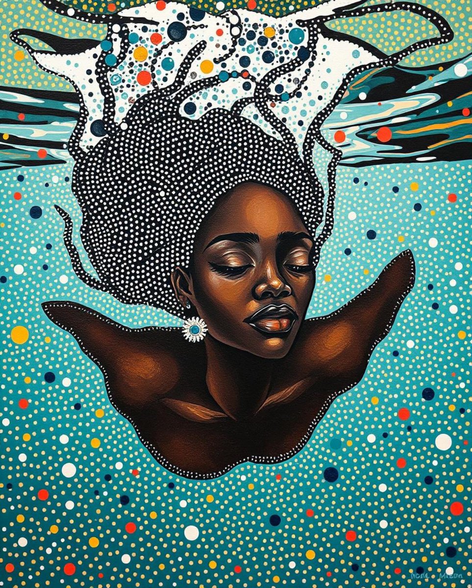 Portrait Acrylic Painting By Sanja Jancic, 26 X 31", Underwater, Original Artwork