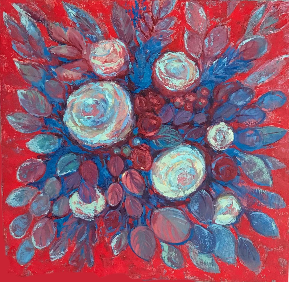 Flowers in red by Nataliya Zagaruk