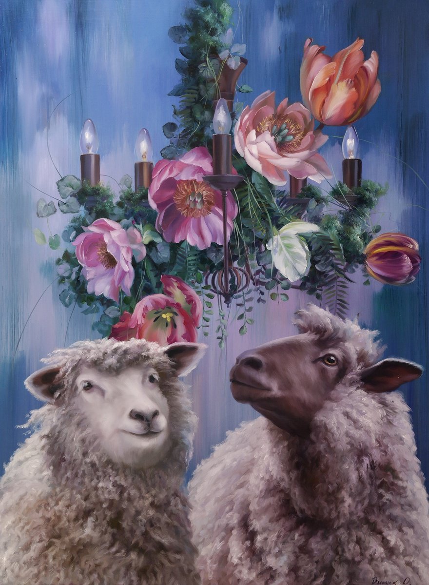 Surrealistic Oil Painting , Dreams Among Flowers By Lena Vylusk, 24 X 31, Artwork For Sale On Artfinder