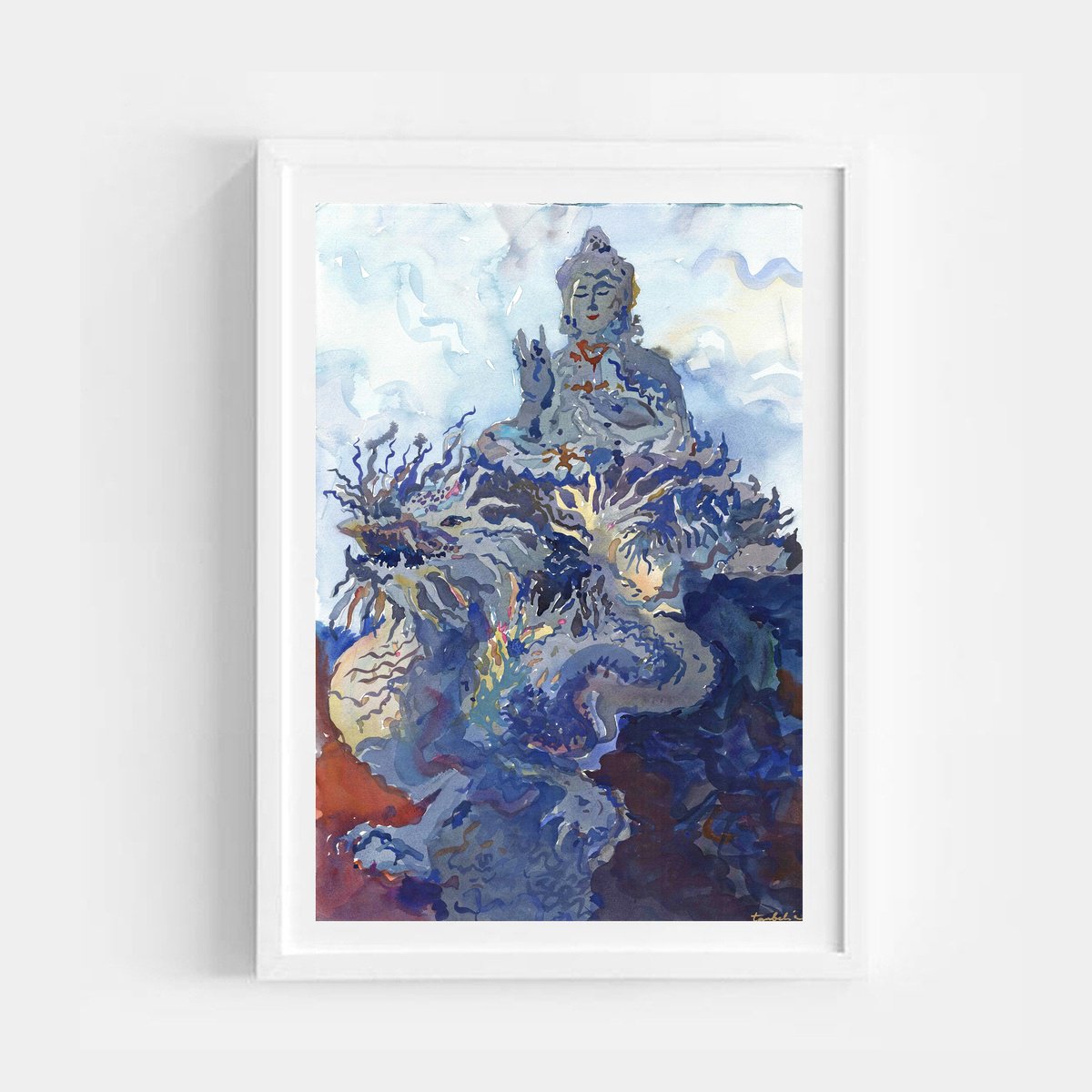 Impressionistic Cityscapes Watercolour By Tanbelia, 15 X 22", Goddess Of Mercy, Original Artwork