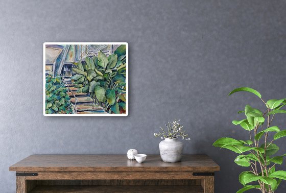 Urban jungle - original watercolor from travel to Malaysia