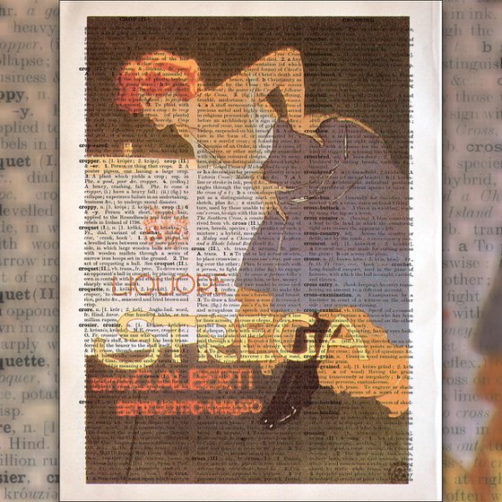 Liquore Strega - Collage Art Print on Large Real English Dictionary Vintage Book Page