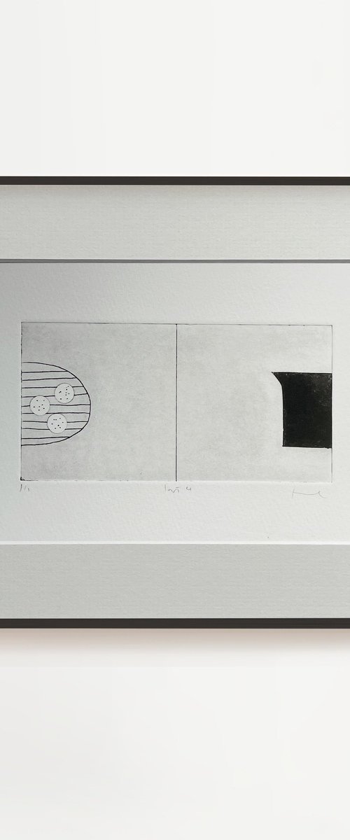 Quiet Interior No.4 drypoint print by Francesca Iannaccone