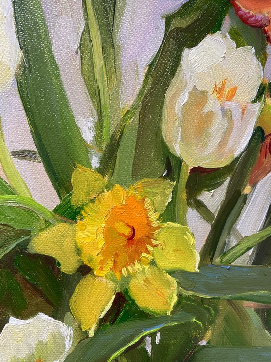 Still Life with Daffodils and Tulips