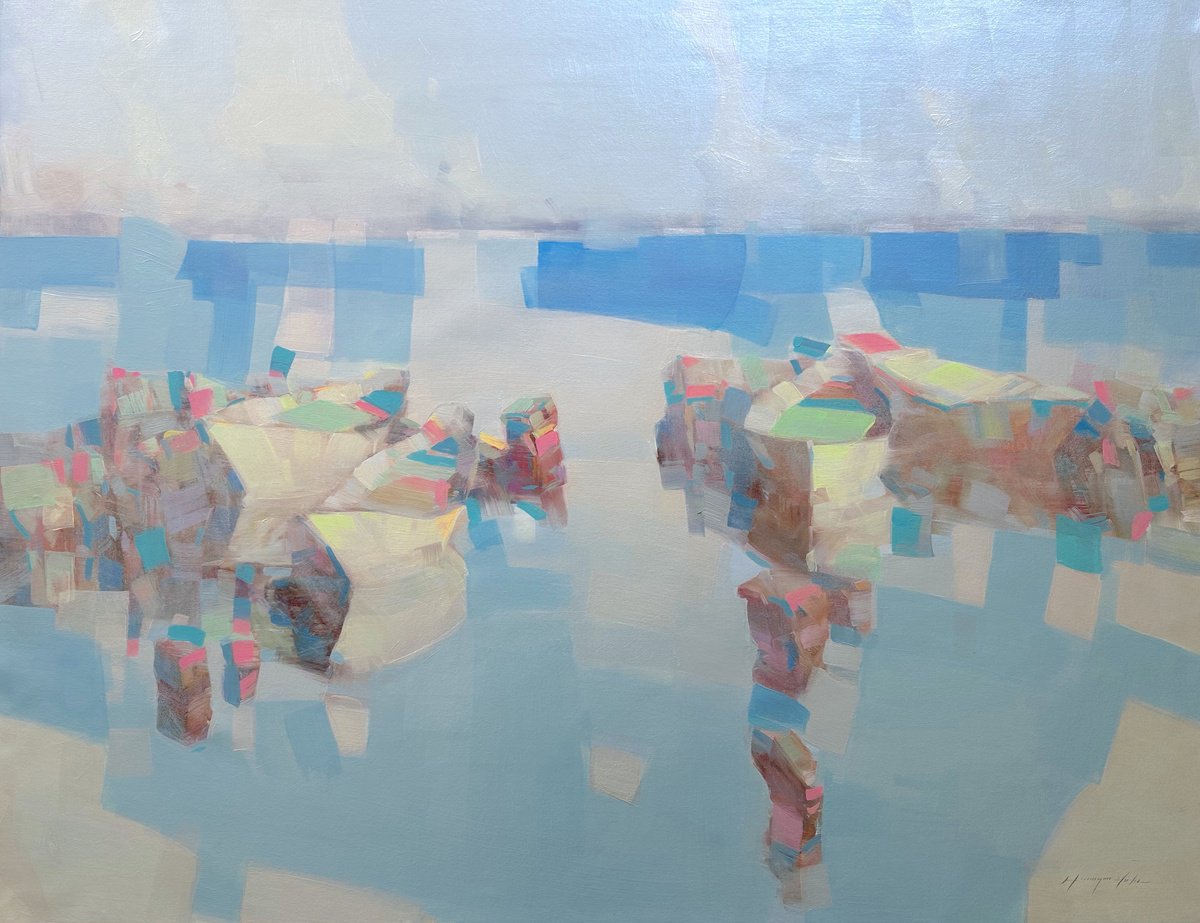 Boats By Vahe Yeremyan, 56 X 43, Artwork For Sale On Artfinder