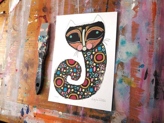 Squiggle Cat #4 - whimsical abstraction