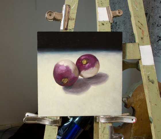 modern still life of turnips