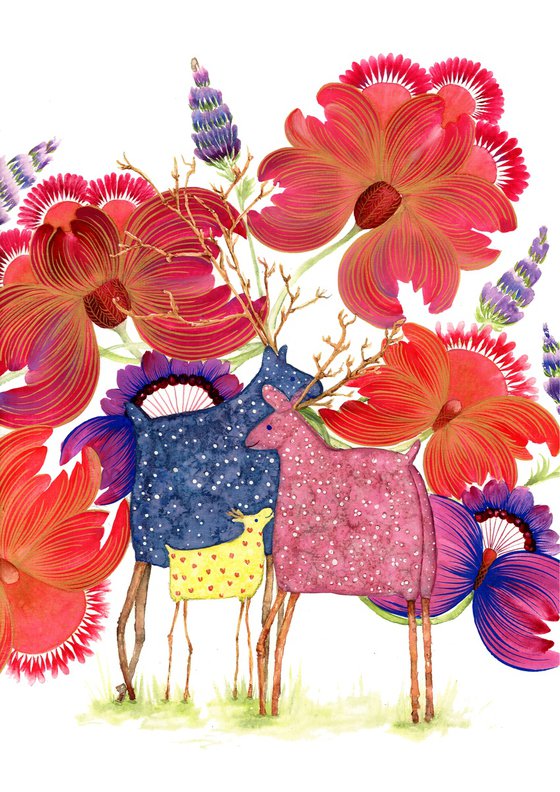 Fairy animals flower feast