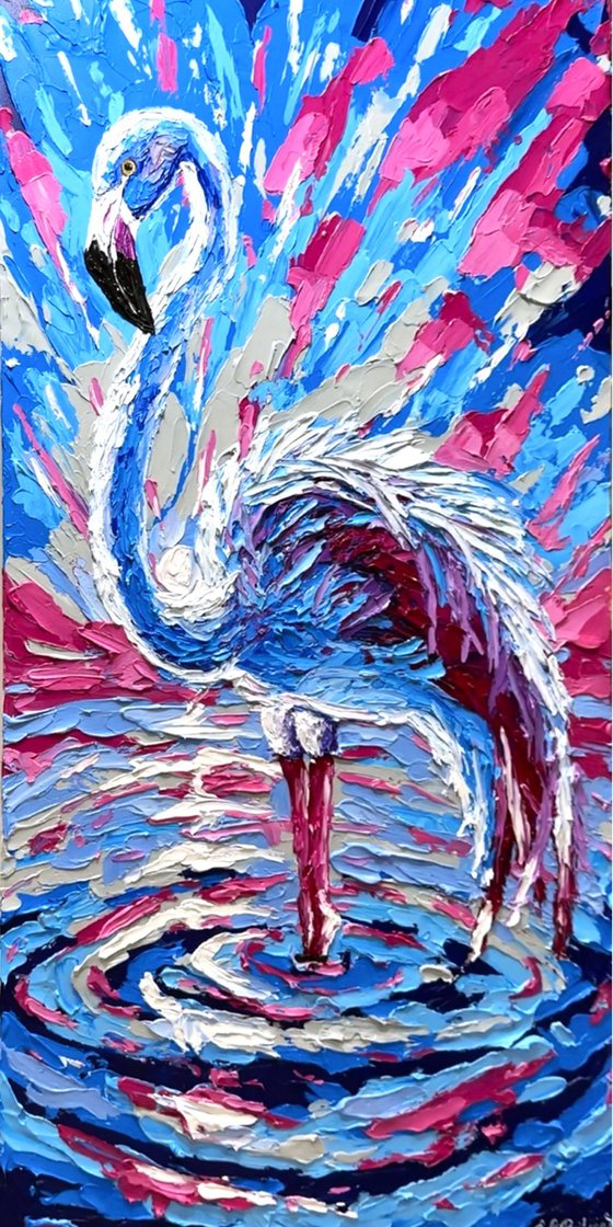 Bright Blue Flamingo