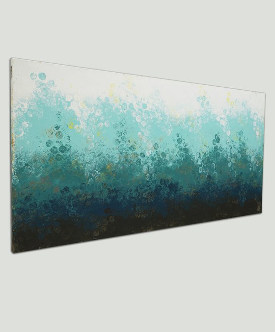 Oceanic Boiling Blue Bubbles - Landscape painting - Abstract Blue - Ronald Hunter