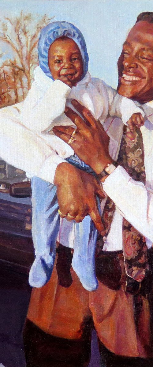 Commission Portraits of Lisa's Husband and Son by QI Debrah
