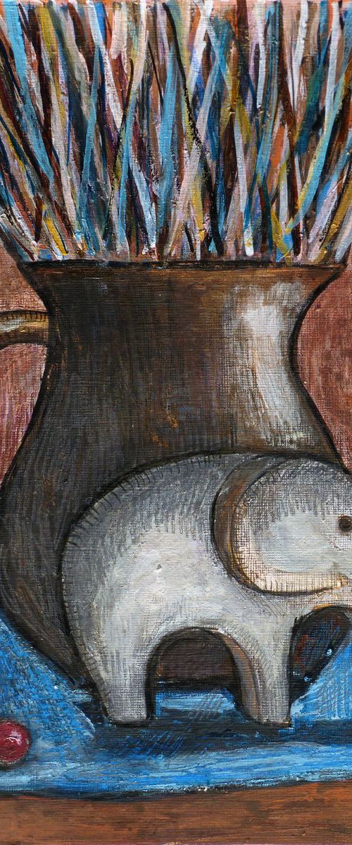 Still life with an elephant by Elizabeth Vlasova