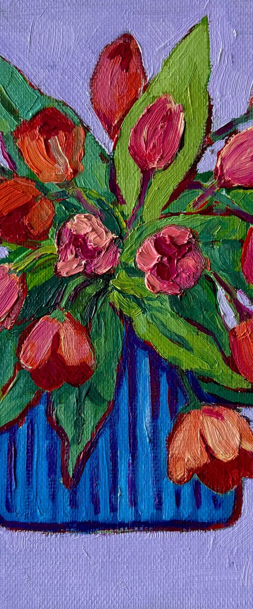 Red tulips bouquet by Ekaterina Dutkevich