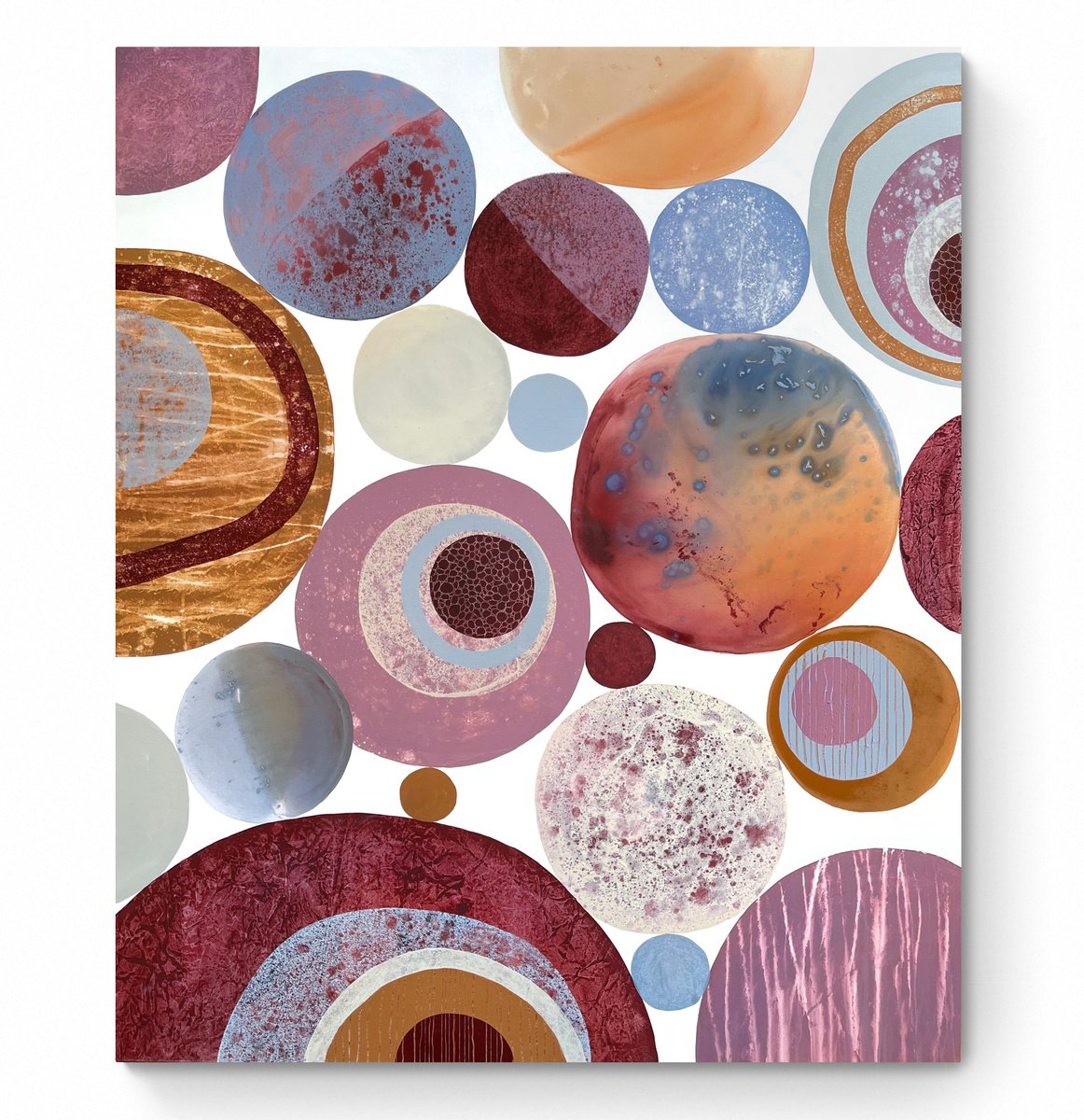 Abstract Acrylic Painting By Cristina Dalla Valentina, 39 X 47, Gatherings 13, Original Artwork