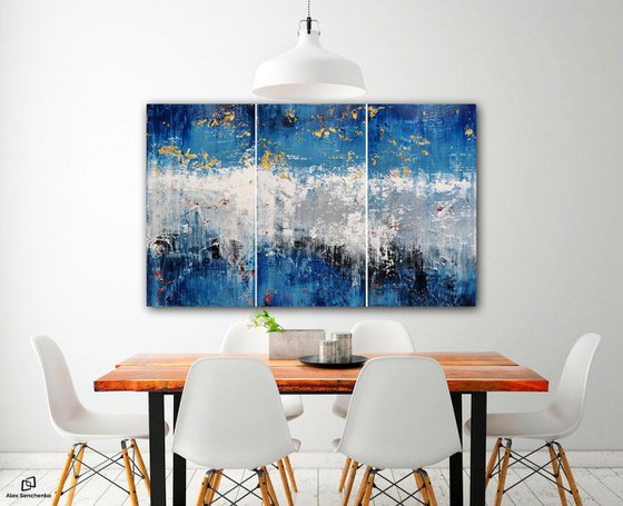 150x100cm. / Abstract triptych / Abstract 2148